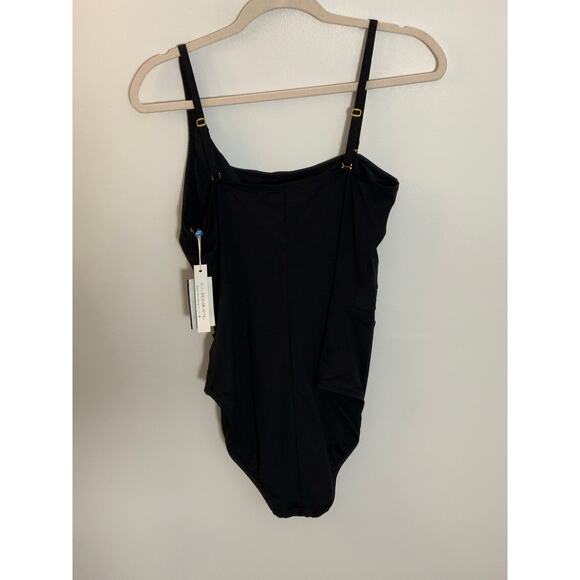 BLEU by Rod Beattie Dont Mesh With Me Black Swimsuit Removable Strap‎ size 14 - Picture 6 of 7